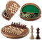 Master of Chess Wunderschönes Rubinfarbenes, dekoratives, geformtes und handgefertigtes Schachspiel aus Holz