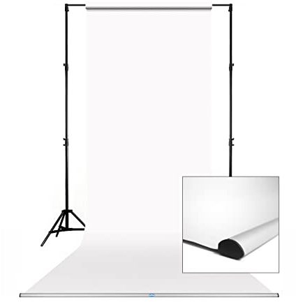 Savage Background Leader Bar 1.35m with Super White Seamless Paper Backdrop, Included a 1.35m x 11m Photographic Backdrop, Aluminum Construction, Photography Props