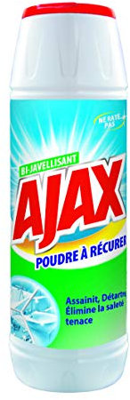 AJAX - Poudre à récurer Ajax Bi-javellisant - Produit Ménager Multi-Surfaces - Anti-calcaire, Anti-taches de graisses, Anti-Traces de Savon - Fraîcheur Parfumée - 750g - Lot de 4