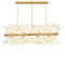 AIRUI Kristall Insel Kronleuchter LED Löwenzahn Pendelleuchte Modern Verstellbar Hängelampe Wohnzimmer Restaurant Esstisch Deckenleuchte,Gold+WarmLight-72 * 40cm