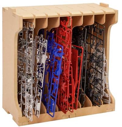 Bucasso-Teile-Regal für Gundam, Modell-Regal, Platzierung Rack, Action-Figuren-DIY-Modellbau-Zubehör, MDF-Material, hölzerne Runner-Stand für Gundam-Hobby-Modellbauteile, GK7