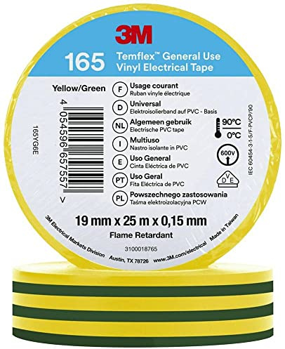 3M Temflex™ 165 165YG6E Isolierband Temflex™ 165 Gelb (L x B) 25m x 19mm 1St.