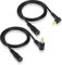 YAODHAOD Right Angle DC 5.5mm x 2.5mm Power Extension Cable,18AWG DC5525 Male to Female 90 Degree Yellow Tuning Fork Plug Power Adapter Cord for CCTV Security Camera,Strip Lihgt,Car (2 Pack) (0.5M)