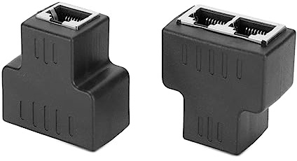 Jectse 2 STÜCKE Ethernet-Kabeladapter, 1 Bis 2 RJ45-Buchse LAN-Ethernet-Splitter-Adapterkabel, Hochgeschwindigkeits-RJ45-Koppler Ethernet-Extender Plug & Play für Hubs, Switches,