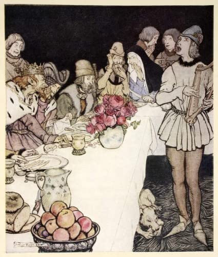 SYlale Klassisches Ölgemälde Moderne Abstrakte Leinwandmalerei Leinwandbilder Für Das Wie zu einem Großen fest, das könig mark veranstaltete, eliot der harper kam von arthur rackham 60x90cm