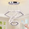 Cainjiazh Deckenleuchte Kristall Kronleuchter LED Deckenlampe Beleuchtung Dimmbar Modern Leuchter Wohnzimmerlampe Schlafzimmerlampe Lampe 3-Ringe Einstellbare Pendelleuchte mit Fernbedienung