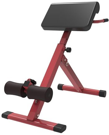Römischer Stuhl mit höhenverstellbarer Rückenverlängerungsbank, multifunktionale Bauchbank, Beinkrafttrainer, Hyperextensionsbank für Heim-Fitnessstudio, maximale Kapazität 264 Pfund (rot)