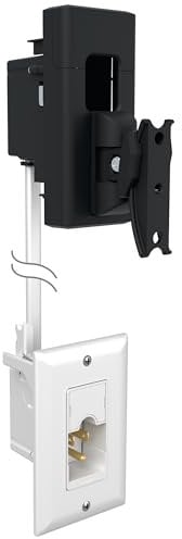 Sanus Speaker Wall Mount + Power Kit - Universal Speaker Mount Tilts, Swivels & Hides Cords Behind Wall w/ 10ft ETL Certified Cable - DIY Install Works w/Sonos Era 100 & Satellite Speakers up to 8lbs