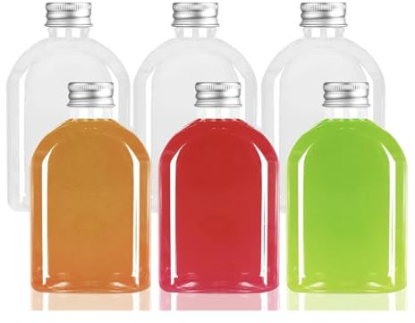 WDOPEN Glass Bottles with Lid 350 ml Clear Empty Bottles Square Glass Bottle with Cap for Liquor Vodka Brandy Whiskey Beer