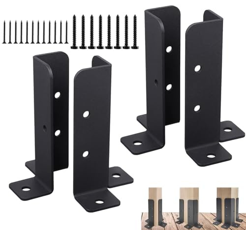 Ancla de poste – Ancla de fijación 127 mm | Anćhor Piquete de Piso, Soportes de Poste, Soporte de Base de Valla Robusta Recubierto de Polvo, Base de Valla de Madera de Soporte para Fortalecer Pannea