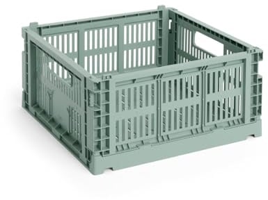 HAY - Colour Crate Korb Square M, 29,5 x 29,5 cm, salbeigrün, recycled