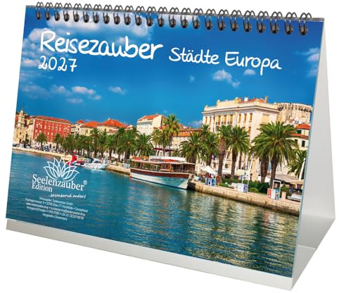 Städtezauber Europa DIN A5 Tischkalender für 2027 Städte - Seelenzauber
