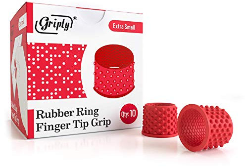 Griply Rubber Finger Tips | Hand Grips | Rubber Tip Finger Protector | Finger Pads (Extra Small)