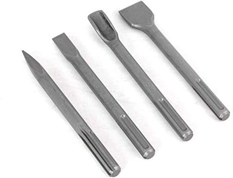 SDS Max Fliesenmeißel Satz 4tlg. Flachmeißel Spitzenmeißel Kanalmeißel 250mm (DLUT-MAX-4)