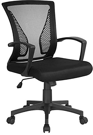 Yaheetech Silla de Oficina con Ruedas Regulable en Altura Múlti Color de Malla con Función de Mecedora Silla Escritorio para Despacho Silla de Estudio