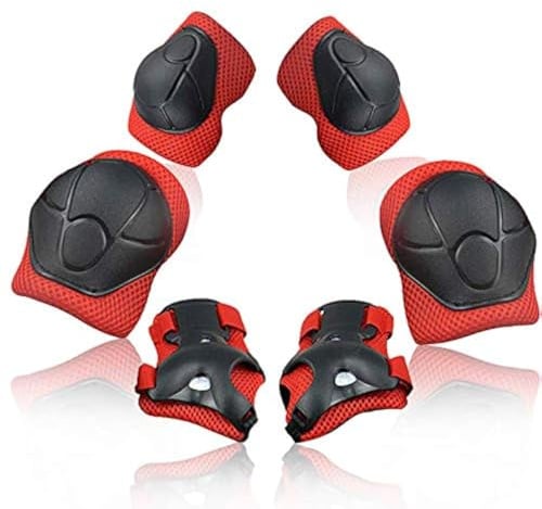 Heatigo Kinder Knieschoner, 6 Stück Kinde Schützerm Set, Schutzausrüstung Kinder Knieschoner Ellenbogenschützer Handgelenkschoner Protektorenset für Skateboard Roller Skaten Fahren Outdoor Sport…