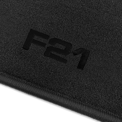 online-fussmatten OFM-Q300_F21-300 Passform Velours-Fußmatten mit Bestickung F21 und Rand in Schwarz
