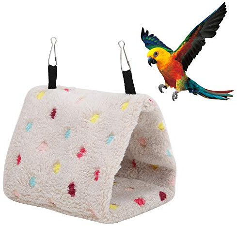Zerodis Plüsch Hamster Vogel Hängematte Hängematte Käfig Spielzeug Winter Warm Bird Nest Haus Hütte für kleine Haustiere Papageien Myna Sugar Glider Birds(S)