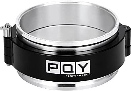 PQY 4 Inch Aluminum Quick Release V Band Clamp with Flange Intake Intercooler Pipe Clamp Throttle Union Sleeve