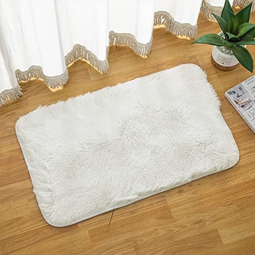 DALINA Textil Alfombra Decorativa de Pelo Largo Extra Suave -Alfombra Antideslizante para Salón Dormitorio Rectangular (50X120CM, Crudo)