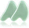 URAQT Gua Sha Stein Massagewerkzeug, 2 Stück Natürliches Jade Guasha Board Massagesteine, Scraping Massage-Tool für SPA Gesichtspflege Anti-Aging, hellgrün