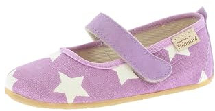 Living Kitzbühel Baumwoll Ballerina Mädchen - Weiche Hausschuhe aus Baumwolle - Atmungsaktiv & rutschfest - Handgefertigt in Europa Flieder 25