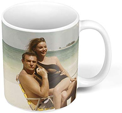 Tasse Cliché Foto des Schauspielers Sean Connery Claudine Auger Geheimagent 007 Vintage