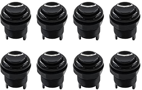 SJ@JX 8x Arcade 28mm Push Button Keyboard MX Microswitch Screw in Type Button for Arcade Game MAME Jamma Joystick Raspberry Pi Machine UA black