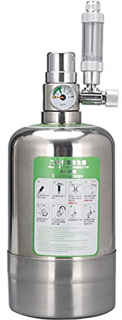 LYEAA Sistema generador de CO2 de 1L/2L de carbono, reactor de dióxido de carbono de acero inoxidable, tanque de peces, acuario, kit de sistema generador de cilindro de CO2 con válvula solenoide y