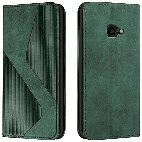 Mo-Somnus Kompatibel mit Samsung Galaxy Xcover 4/4S Hülle, Schutzhülle Samsung Xcover 4/4S, Magnet PU Leder Tasche Flip Handyhülle Samsung Xcover 4/4S Klappbar Brieftasche Klapphülle (Grün)