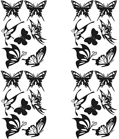 BYNYXI 28 Stück Schmetterling Aufkleber Auto, Schwarz, PVC, Naturromantisch, Sticker-Set, Sticker, Aufkleber, Auto, Fahrrad, Motorrad, Möbel, Computer, Kühlschrank, Fenster