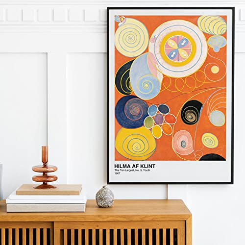 QITEX Bilder auf Leinwand Bilder für Schlafzimmer Wanddekor Hilma Af Klint Retro Abstrakte Leinwand Gemälde Wand Bilder poster & kunstdrucke Bilder 50x70cm Kein Rahmen