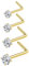Diamday 4 Stück 20G Nasenstecker L-Form Nasenringe Edelstahl Nasenpiercing Stift Gebogen Ohrstecker Ringe Hypoallergen Nase Nostril Piercing für Frauen Männer 1.5mm 2mm 2.5mm 3mm Gold