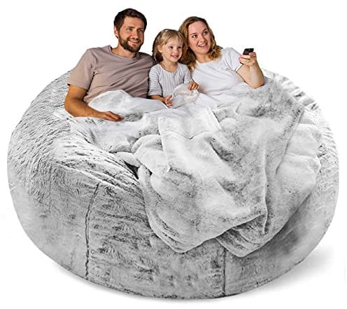YudouTech Sitzsack Stuhl Abdeckung (nur Abdeckung, Keine Füllung),Großer runder weicher Flauschiger waschbarer Sitzsack Faulenzer-Sofa-Bettbezug für Erwachsene,Wohnzimmer Schlafzimmer Möbel Cover.