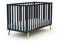 AT4 - Babybett Holz 60x120 CONFORT Graphitgrau| 125,5 x 64 x 81,5 cm |Kinderbett | Gitterbett mit Lattenrost 3 Stufen Höhenverstellbar |Bett umbaubar zum Juniorbett
