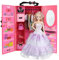 Yutoy Puppen Kleiderschrank Set 63 Zubehör, für 11,5 Zoll Mädchen Puppen, für Puppe Kleidung, Einschließlich Puppenschrank, Kleid, Schuhe, Taschen, Kleiderbügel, Kopfschmuck, Kamm, （Lila）