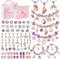 WEVOL Schmuck Basteln Mädchen Armbänder Selber Machen - Geschenke für Kinder 5-13 Jahre - Bastelset Spielzeug für Geburtstag und Weihnachten