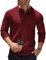 COOFANDY Pullover für Herren Strickpullover mit Polokragen Polo Pullover Strick Poloshirt Herren Langarm Winterpullover Herrenpullover Langarm Business Pulli Polohemd Polo Sweater Weinrot L