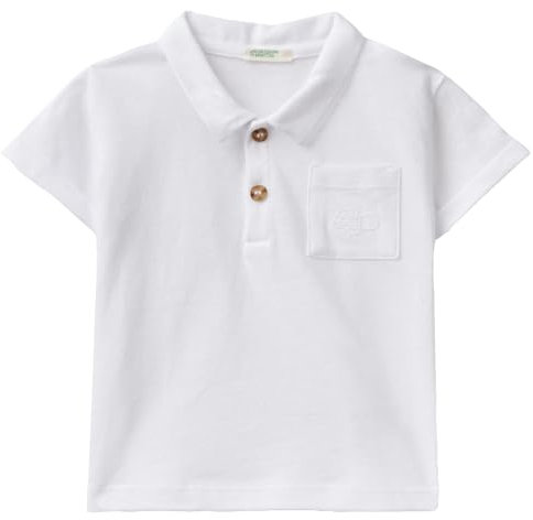 United Colors of Benetton Baby-Jungen Maglia M 3F4JA104D Polo Shirt, Bianco Ottico 101, 56