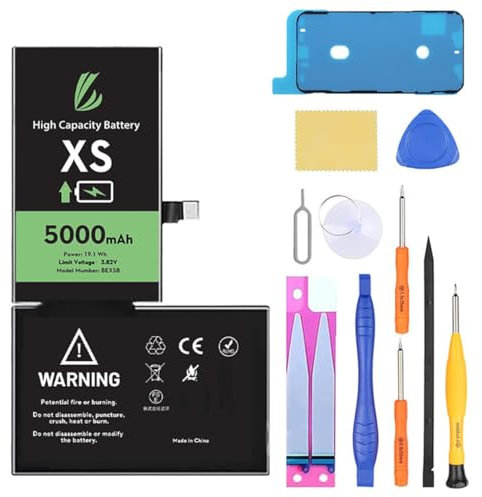LL TRADER Battery for iPhone XS, 5000mAh High Capacity Lithium-ION Battery with All Repair Tools