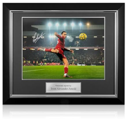 Exclusive Memorabilia Liverpool-Foto, signiert von Trent Alexander-Arnold. Deluxe-Rahmen