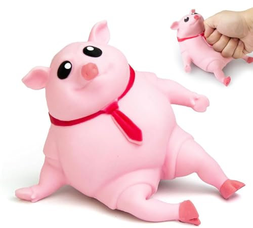 GAROMIA Stress Schwein Anti Stress Schwein Dekompressions Kreatives Piggy Rosa Schweinchen Spielzeug ADHS Sielzeug für Erwachsene Kinder