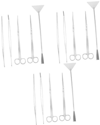 DOITOOL 15-teiliges Reinigungsset Für Aquarien Komplettes Reinigungsset Pinzette Schere Spatel Für Wasserpflanzen Und Kies