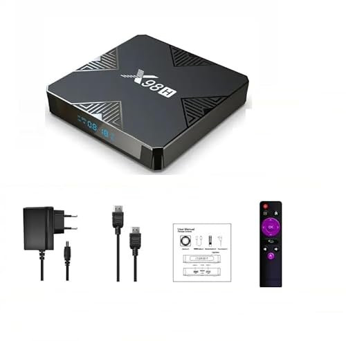 V Box Android 12.0 con 2 GB + 16 GB 4K/6K decoder Smart TV Box Amlogic Allwinner H618 Chipset 2.4G/5G Dual WiFi 100/1000M H.265 Decodifica Decodificatore USB 3.0,2gb+16gb