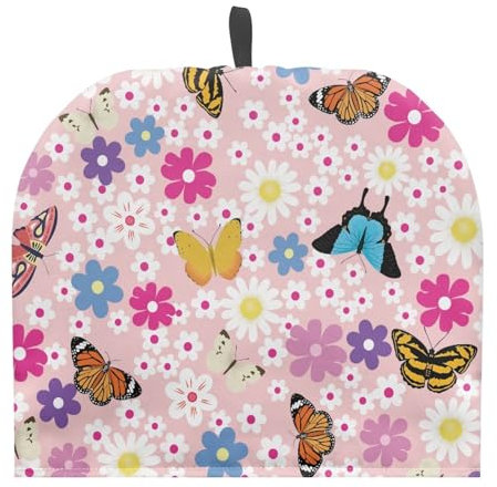 TOADDMOS Bunte Teekanne mit Blumenmuster, isoliert, für Teekanne, Küche, dekorative Wasserkocherabdeckung für Teekannen, Frühstückstopf