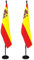Mástil de bandera de interior con base, 200 cm-252 cm elevado y bajado para ajustar la altura, la base añade peso, los mástiles giran 360 grados, 90 x 150 cm, bandera de España. Adecuado para oficina,