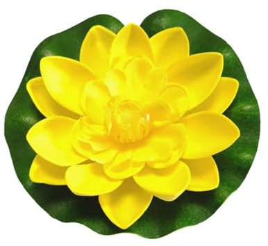 pulunto Künstliche Blume, schwimmend, lebensechte Seerose, Mikro-Gartenlandschaft, Dekoration für Teich, 10 cm