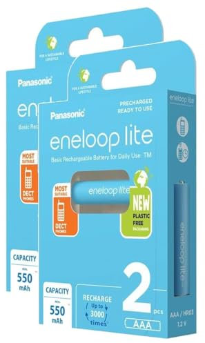 Eneloop Lot de 2 x 2 Piles Rechargeables Micro 550mAh AAA Ni-MH DECT