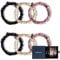 Drowsy Luxury Skinny Silk Scrunchies - Pack of 6 - Premium Hair Care Beauty Accessories for All Hair Types - Protect Hair Health, Reduce Breakages (2 Damask Rose, 2 Dusty Gold, 2 Black Jade)