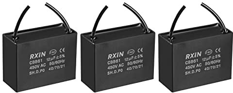 3 Stück Deckenventilator-Kondensator CBB61, metallisierter Polypropylen-Folienkondensator, ideal for Ventilatoren, Pumpen, Motoren, laufend